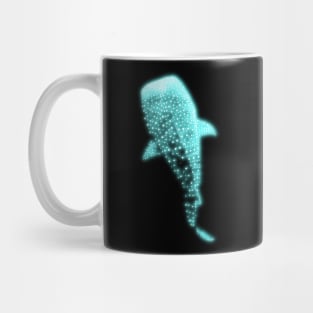Glowing Blue Neon Whale Shark Optical illusion Mug